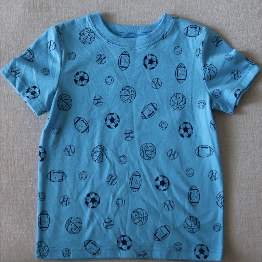 Blue Sports Print Kids T-Shirt